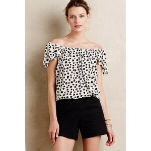 Anthropologie Maeve Garden Grove Top Womens Small Polka Dot Feminine Preppy